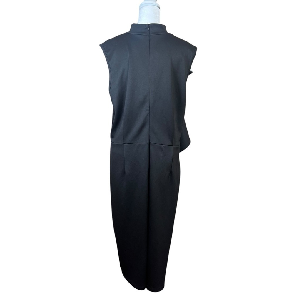 Handmade Vintage Black White Ruffled Cascade Mock Neck Halter Maxi Dress Size XL - Picture 7 of 8